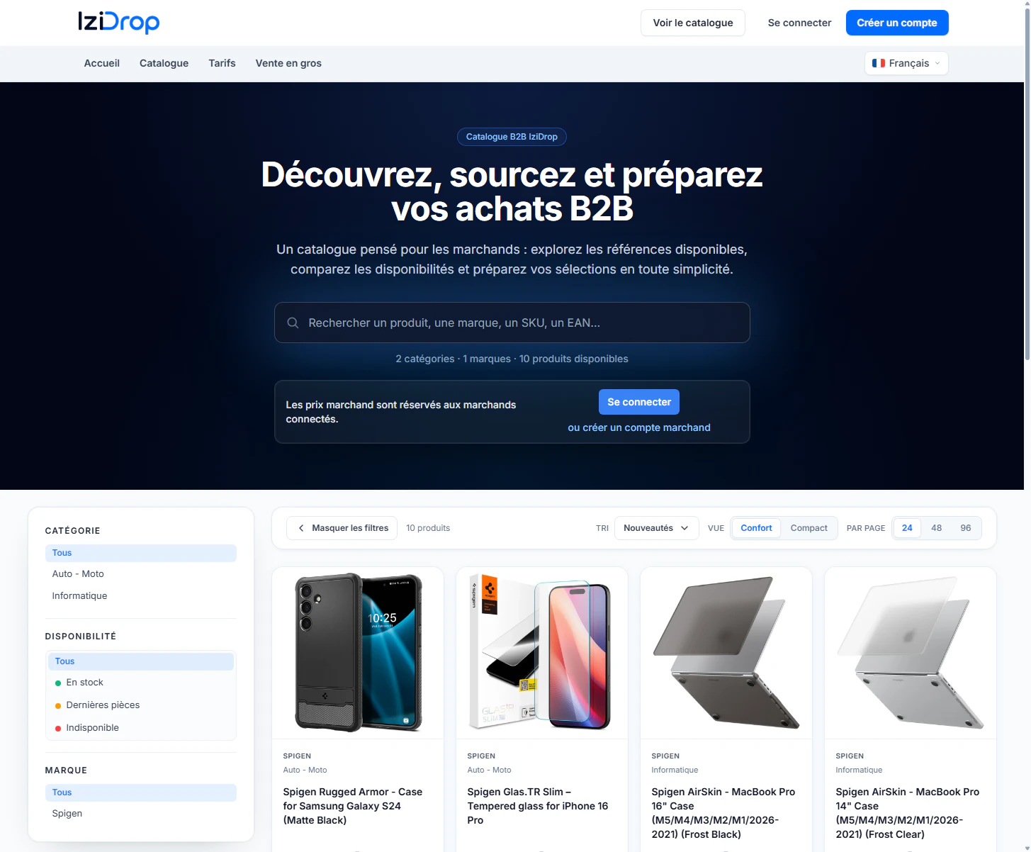 IziDrop : catalogue B2B destiné aux marchands